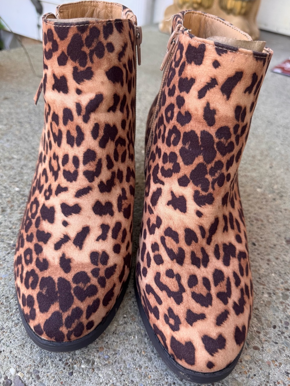 Lane Bryant Leopard Print Ankle Booties - Brown & Black EUC